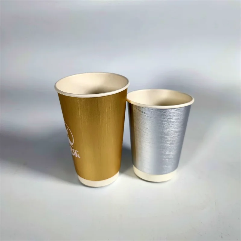 brushed golden silver paper cups